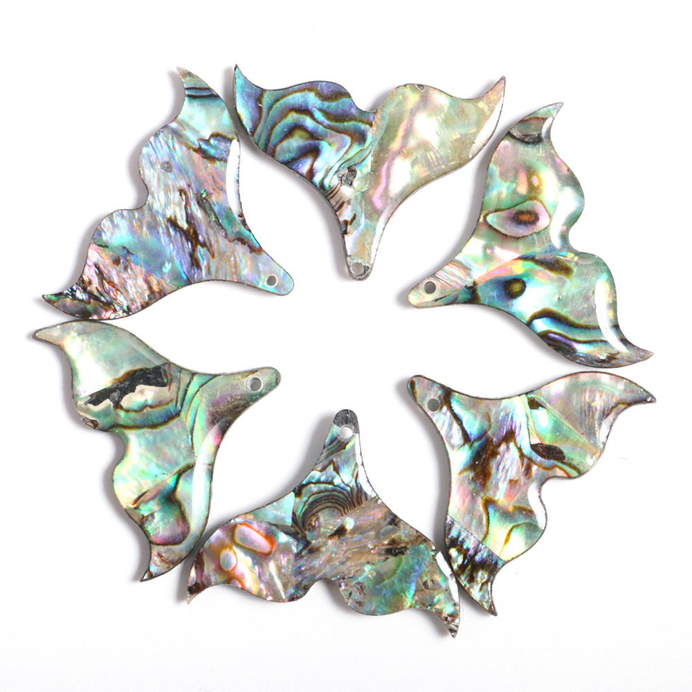 1X Natural Abalone Shell Pendants Charms Fishtail Shell Pendants for Jewelry DIY