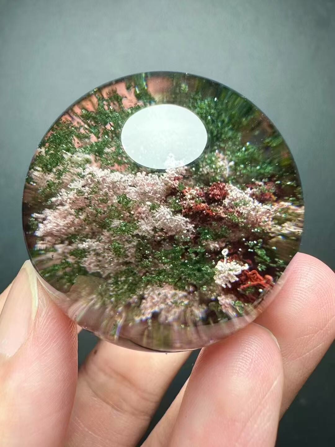 38mm Natural Garden crystal ball Quartz Sphere Healing Reiki energy