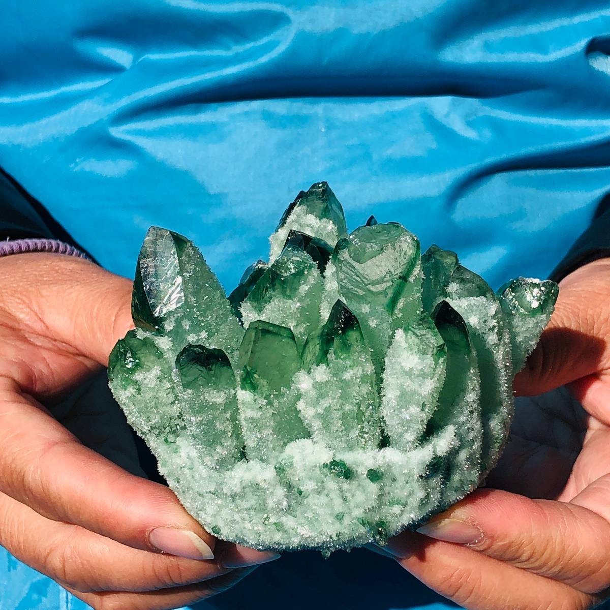 4 piece Lab-Grown Green Crystal Clusters Healing Energy Home Decor 3.82LB