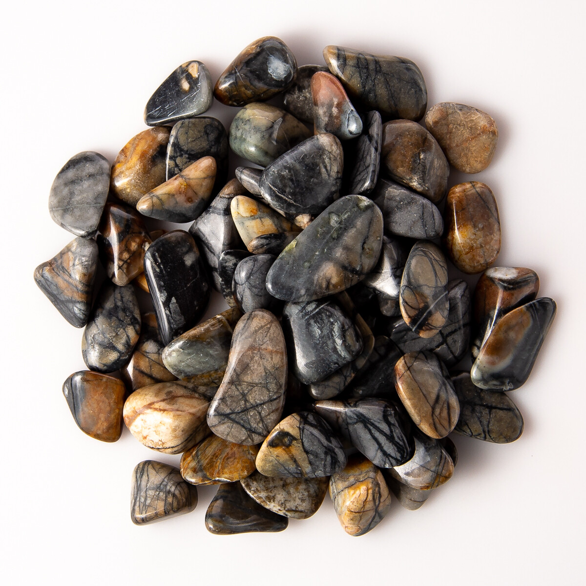 1/2 lb Tumbled Picasso Stone Jasper Gemstone Crystals 90-140 Stones Gem Specimen