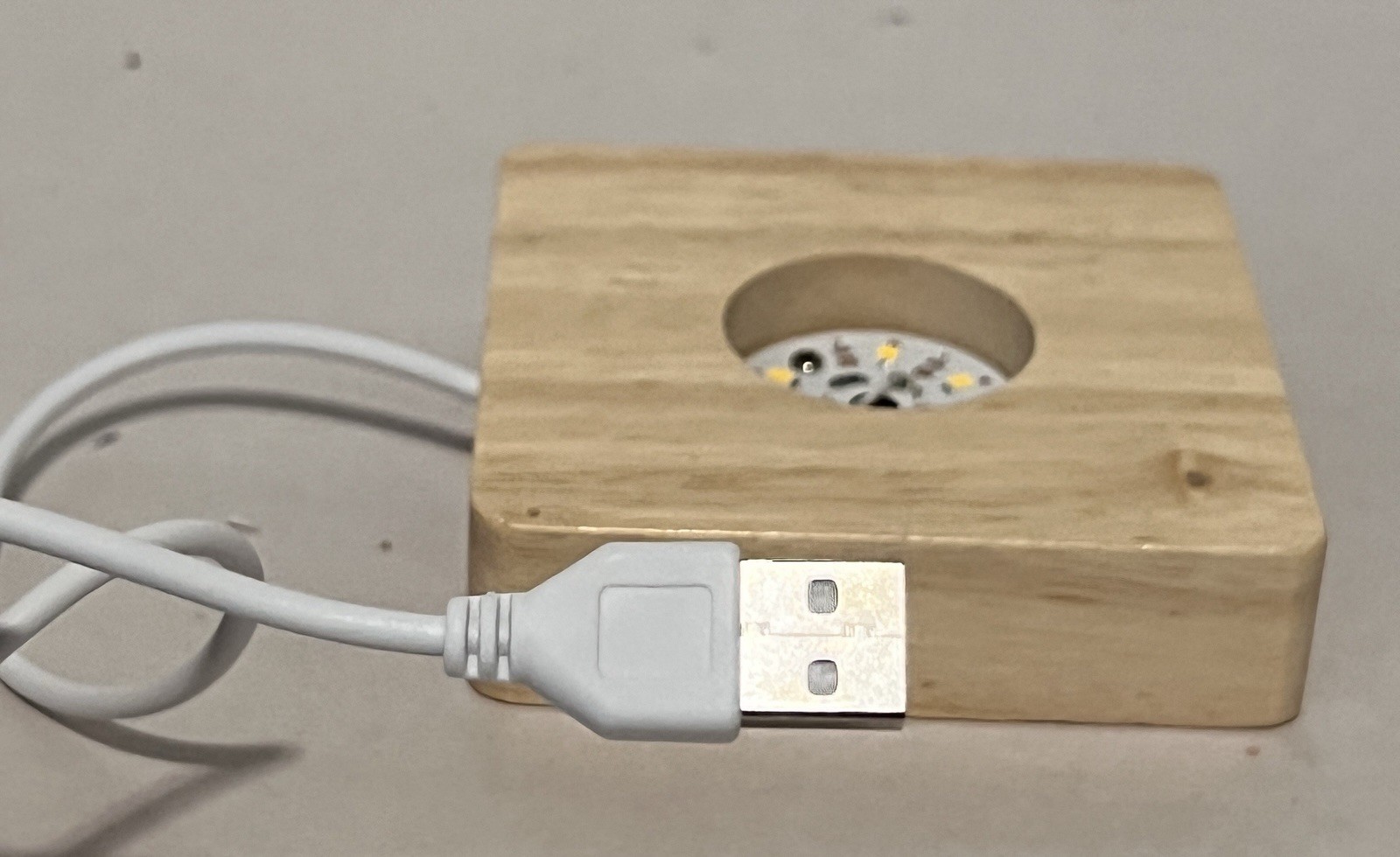 Square Wood Light Sphere Holder Display Stand