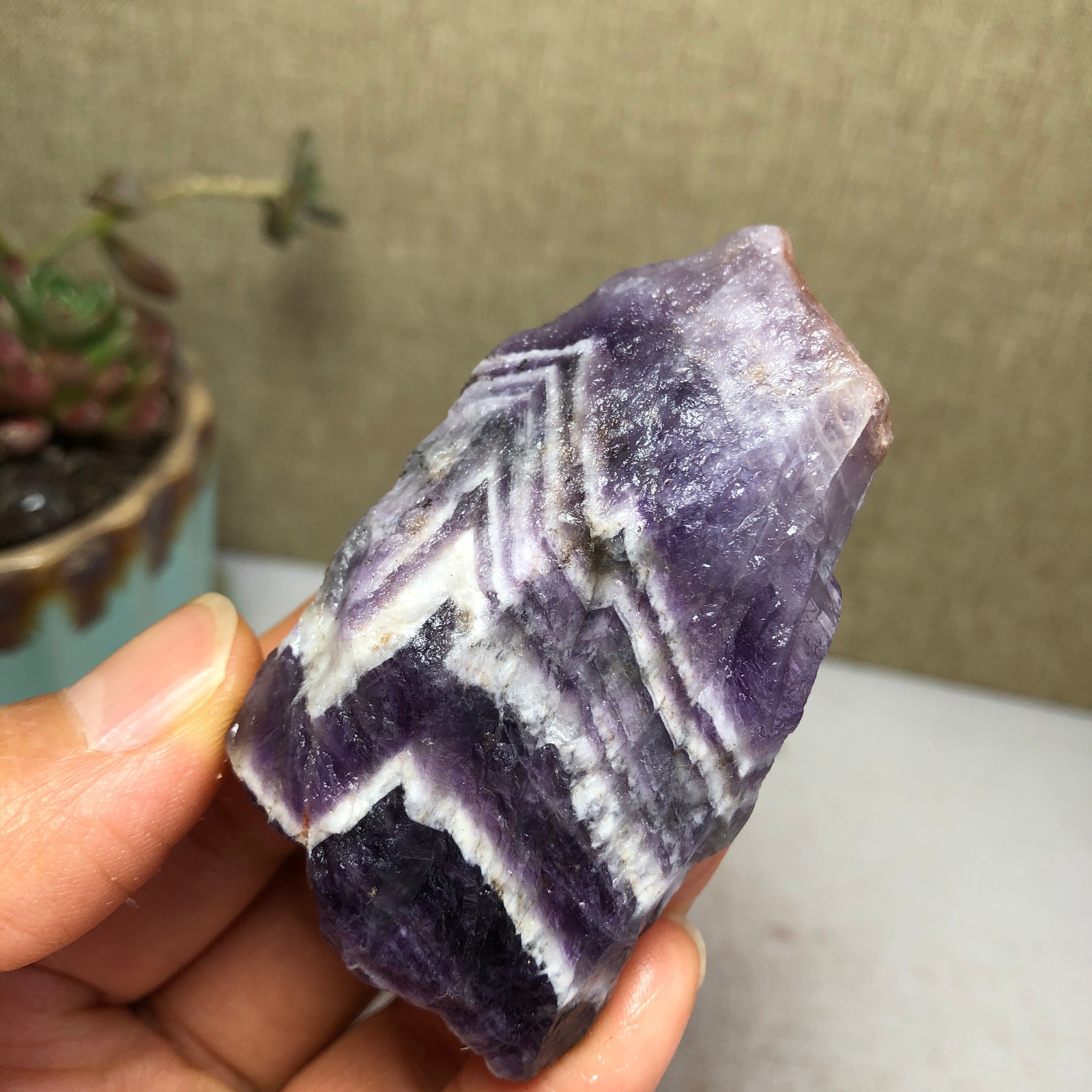 61mm Natural Dream Amethyst gemstone rough Crystal uncut specimens 72g A3823