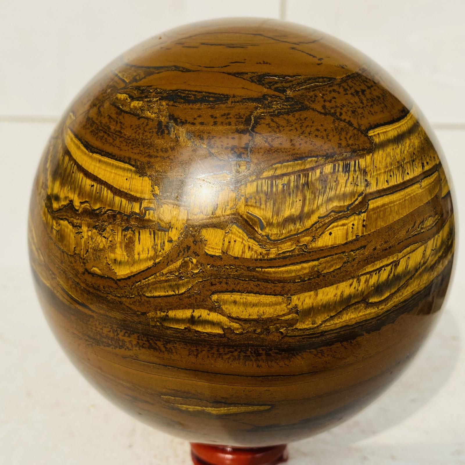Natural tiger’s eye ball quartz crystals sphere gem reiki healing 2320g