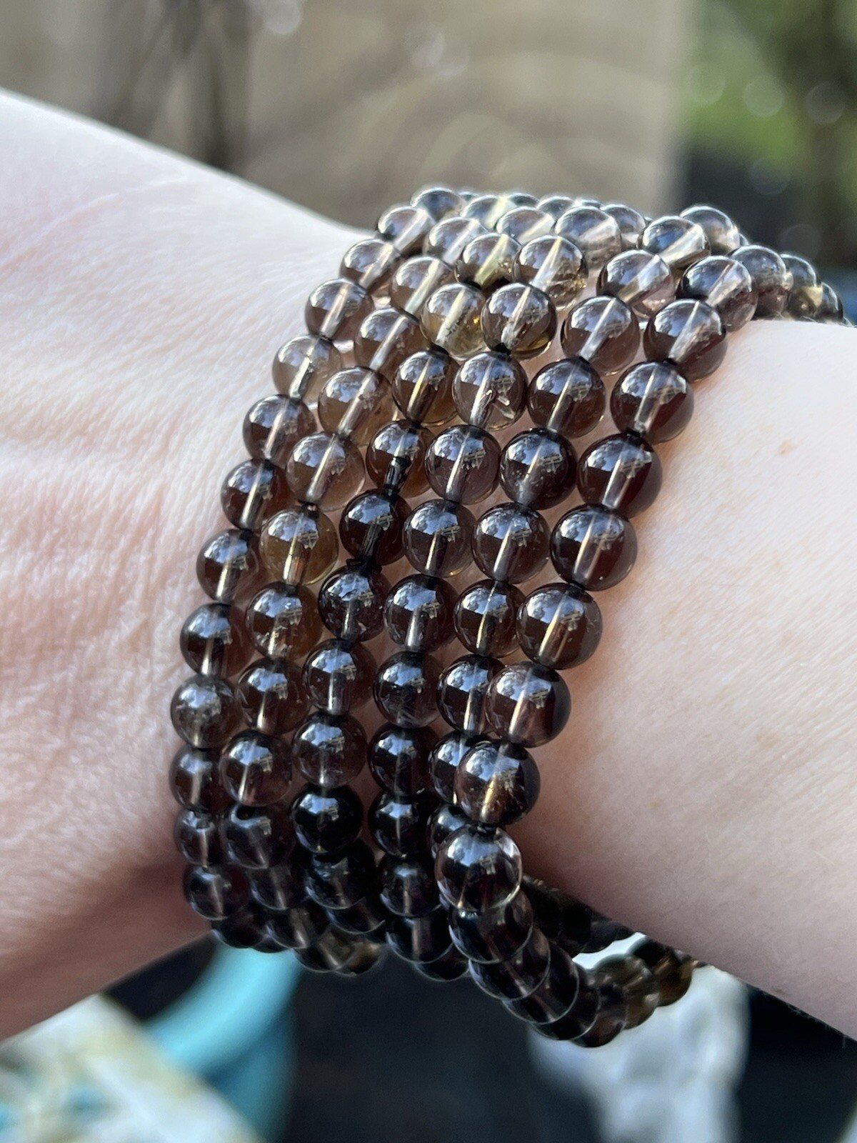 Smoky / Smokey Quartz Beaded Bracelet AAA+ 6mm