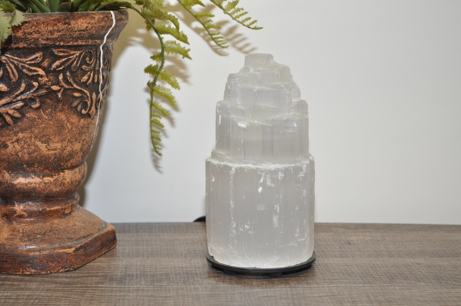 Selenite Lamp, Selenite Crystal Lamp, Selenite Tower Skyscraper, 6 inch (15 cm)