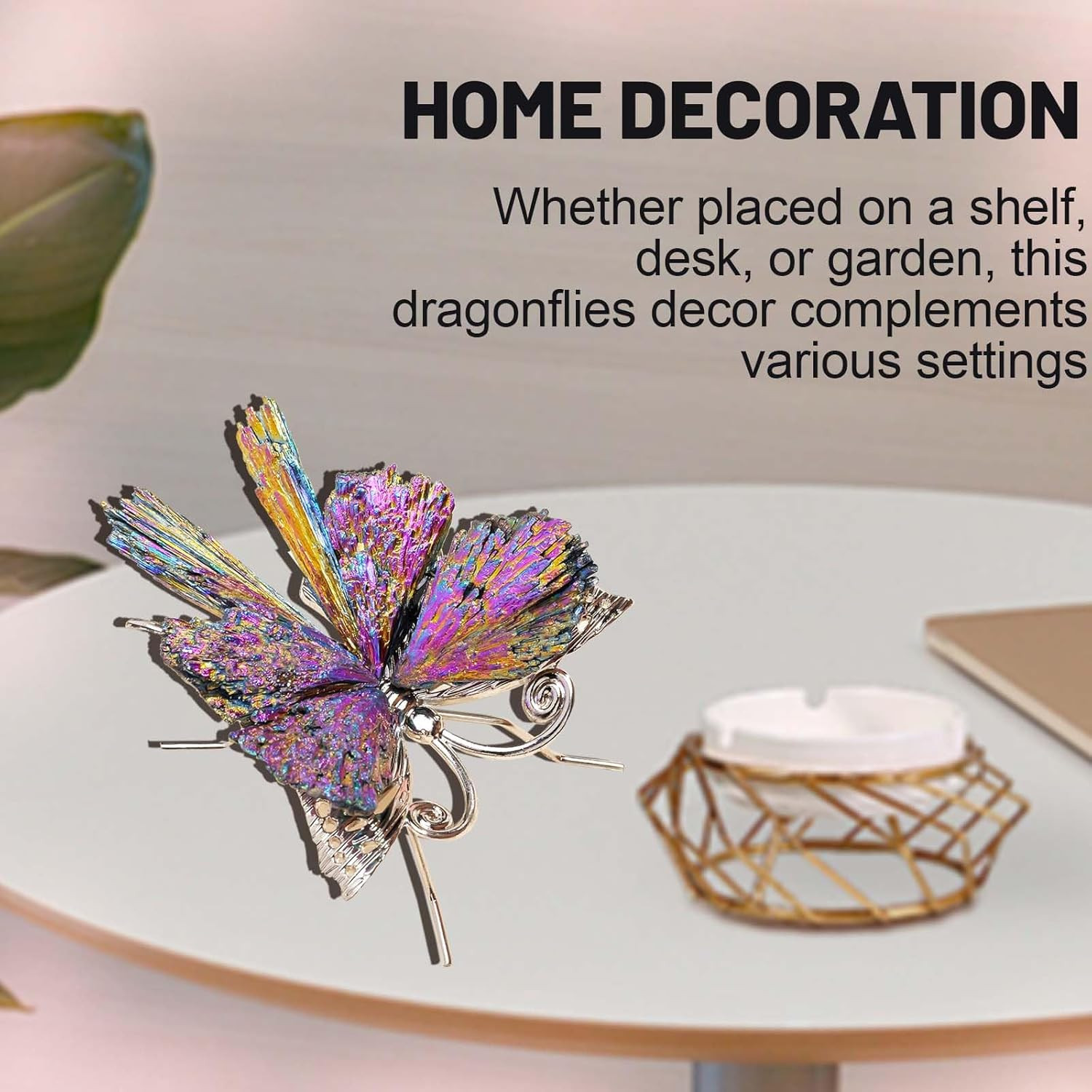 Butterfly Statue Natural Electroplated Blue Tourmaline Decor Collection Natural