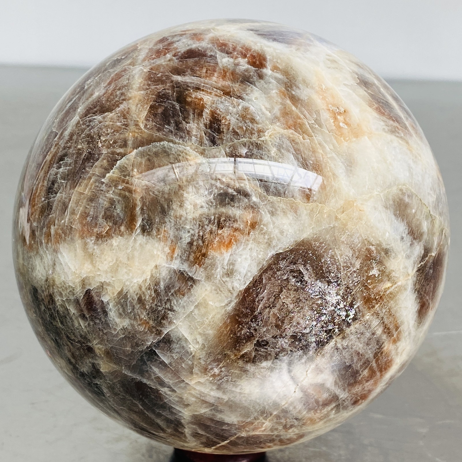 Natural Gray moonstone sphere quartz Crystal ball Healing 2920G (6.43LB)