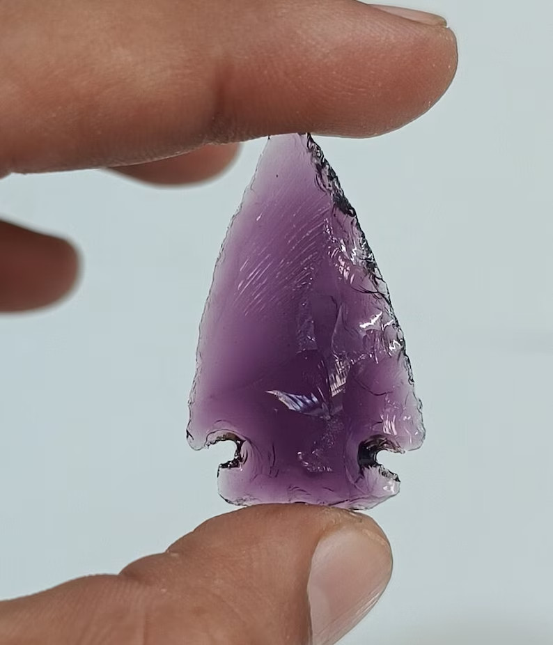 Amethyst Arrowhead Point 1-1.25″ Healing Stone Crystal Pendant-Jewelry Wire Wrap
