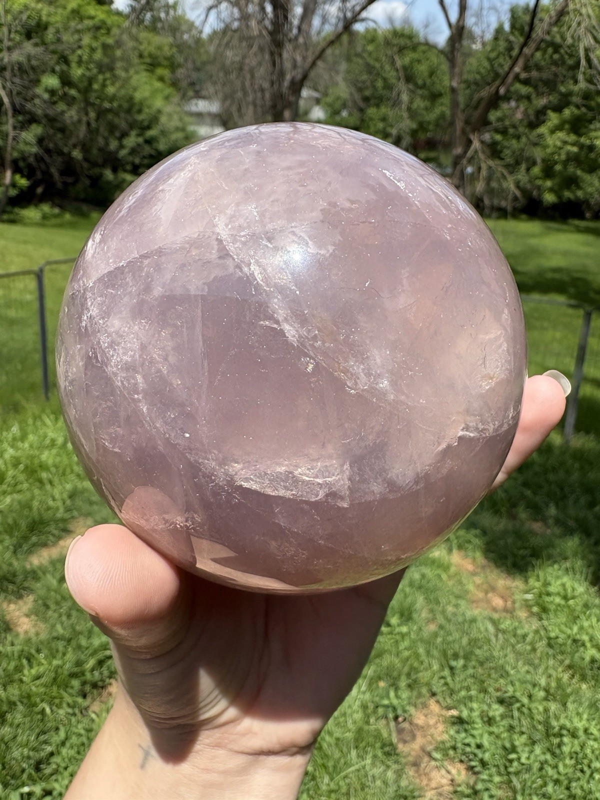 Large Lavender Rose Quartz Sphere