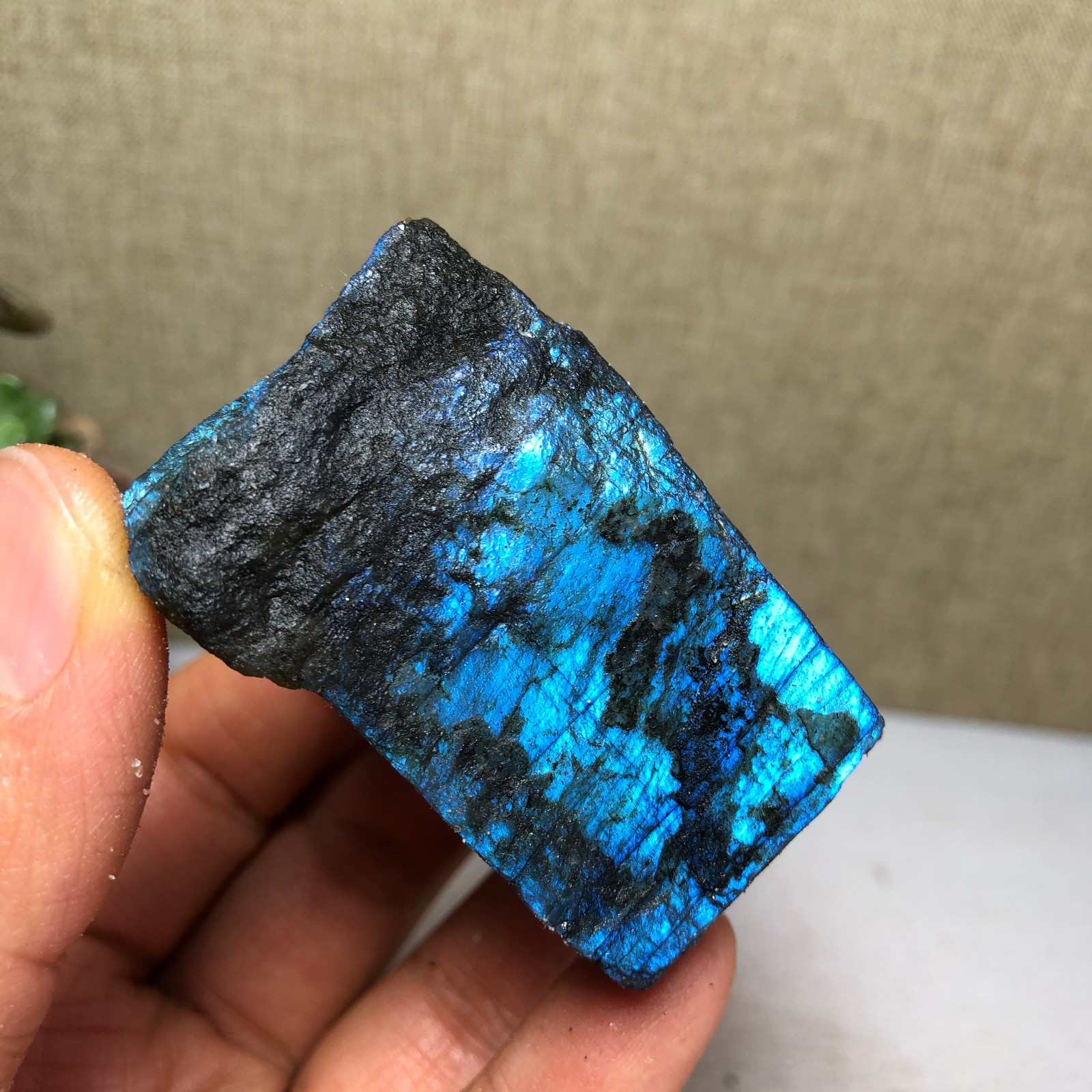 52mm Natural Labradorite Crystal gemstone rough original Specimen 133g A4211