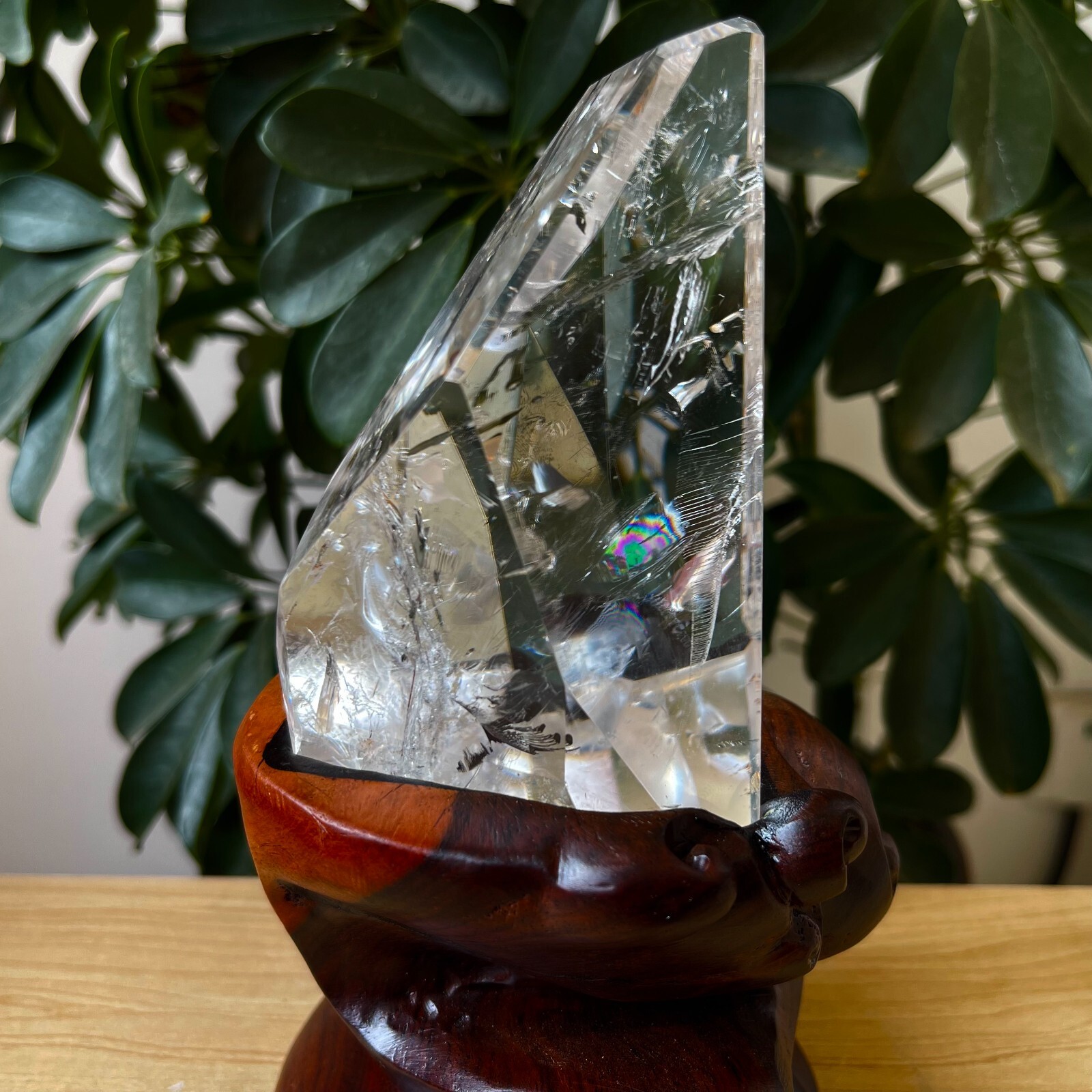 4.42LB TOP Natural Rainbow clear quartz Random type crystal decoration+stand