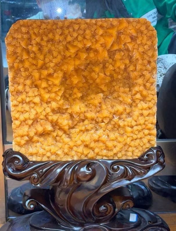 45.76LB TOP Natural yellow white Calcite Quartz Crystal Mineral Specimen+stand