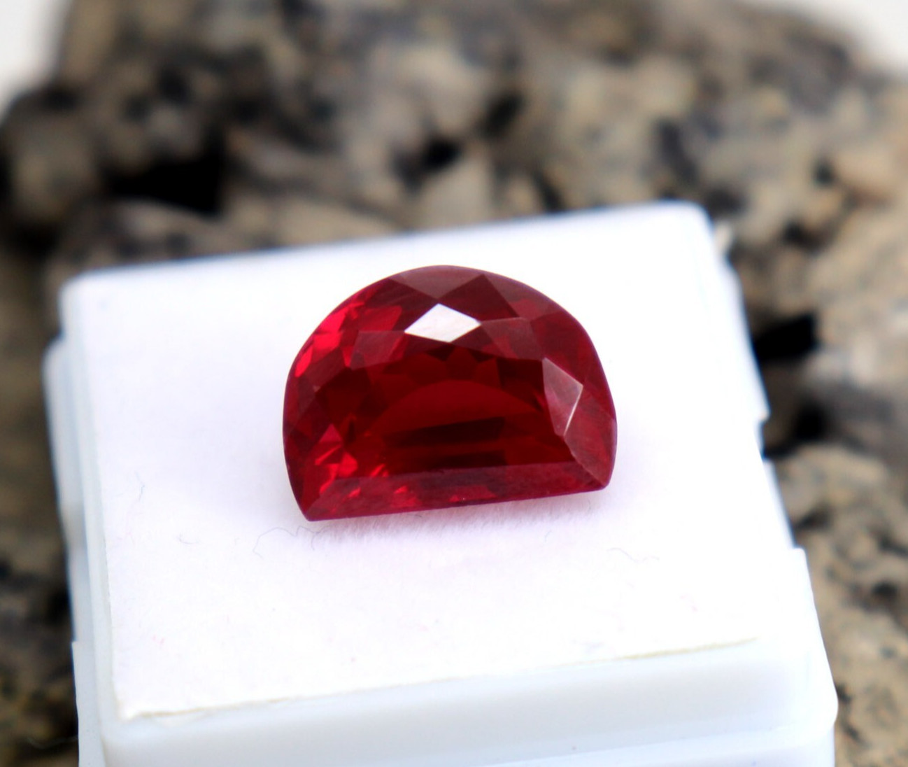 Very Rare Found Half Moon Cut Ruby Gemstone Red Ruby Natural Loose Stone 10.7ct