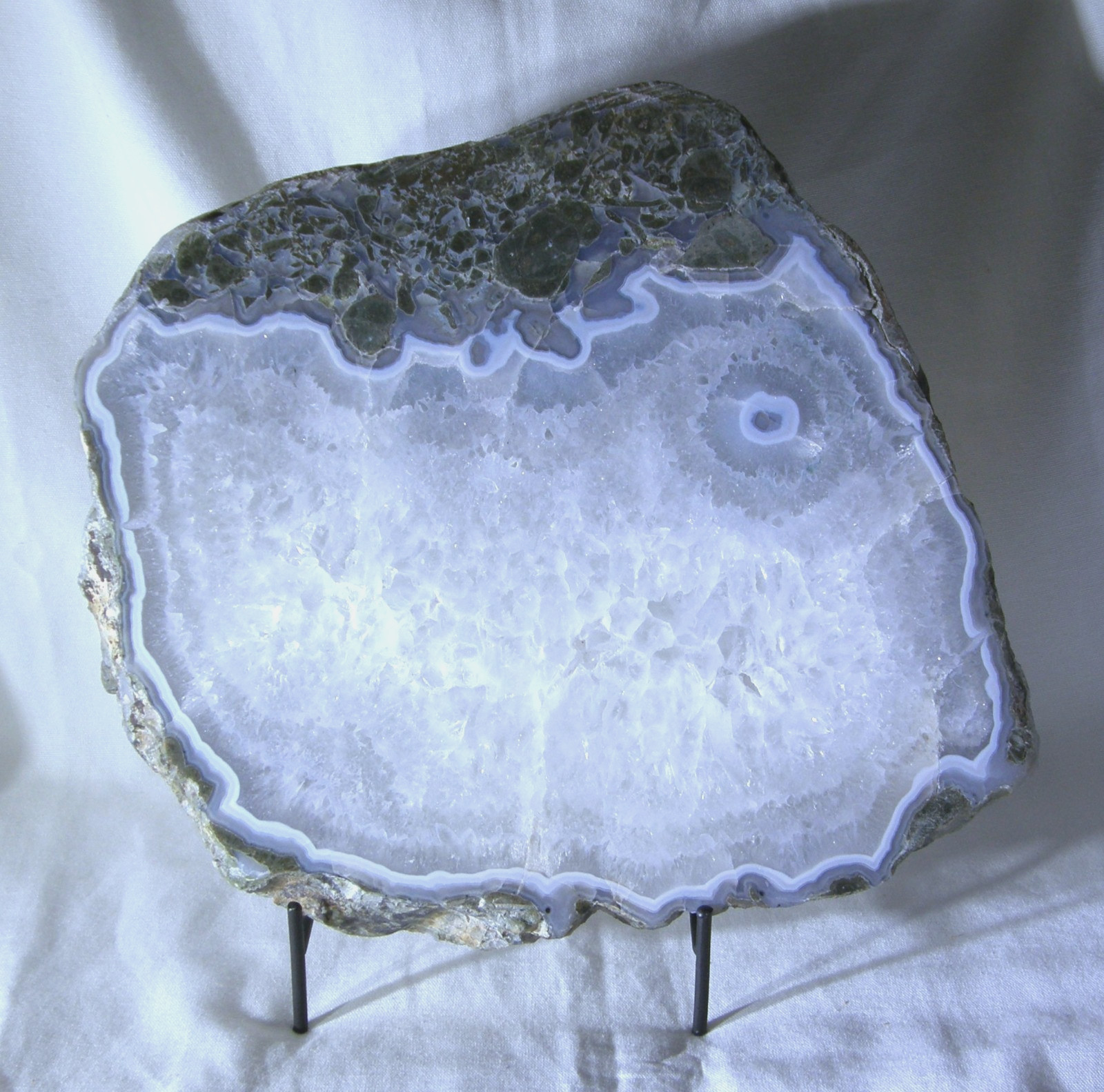 LARGE 10.5 LB Agate Geode Druzy Polished Crystal Slice Slab Tray
