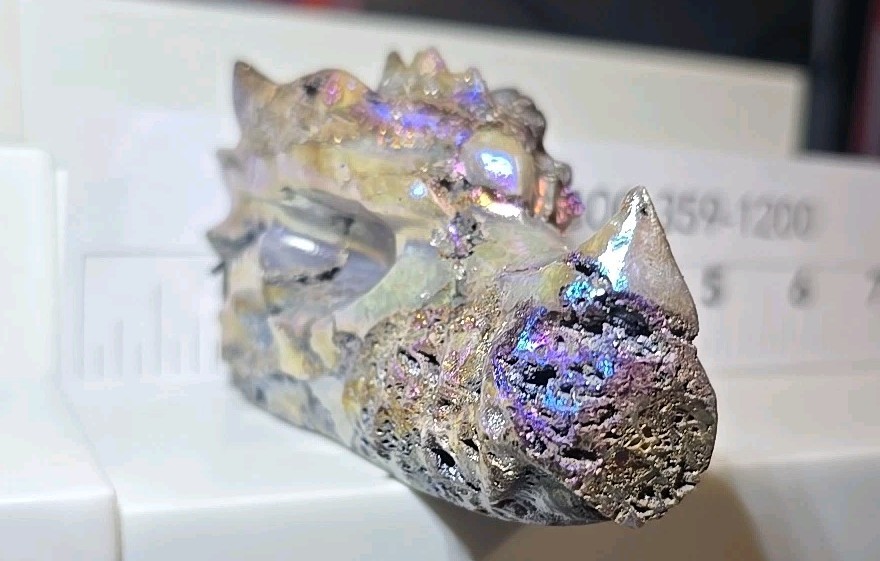 Dragon Head Carving In Aura Sphalerite 4″ 9Oz. Rainbow Aura Coated Natural Stone