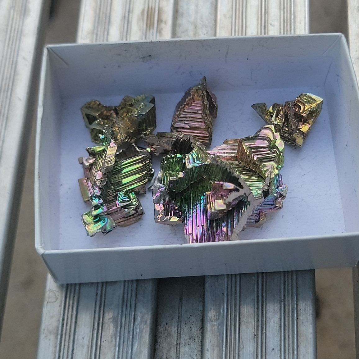 Iridescent Metallic Crystal Mineral Cluster Pieces Lot, Natural Specimens