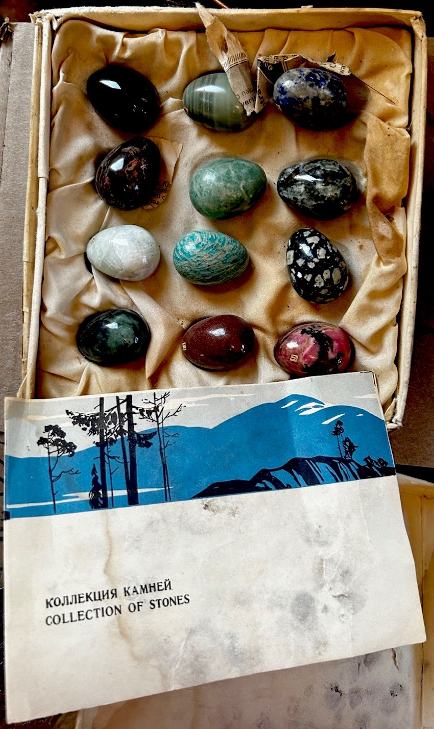 USSR Boxed Polished Stone Egg Specimens Collection Set – 12 pcs