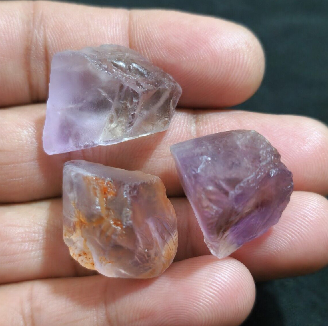 100% Natural Ametrine Rough 3 Pcs Lot Size 20-27 MM Loose Gemstone For Jewelry