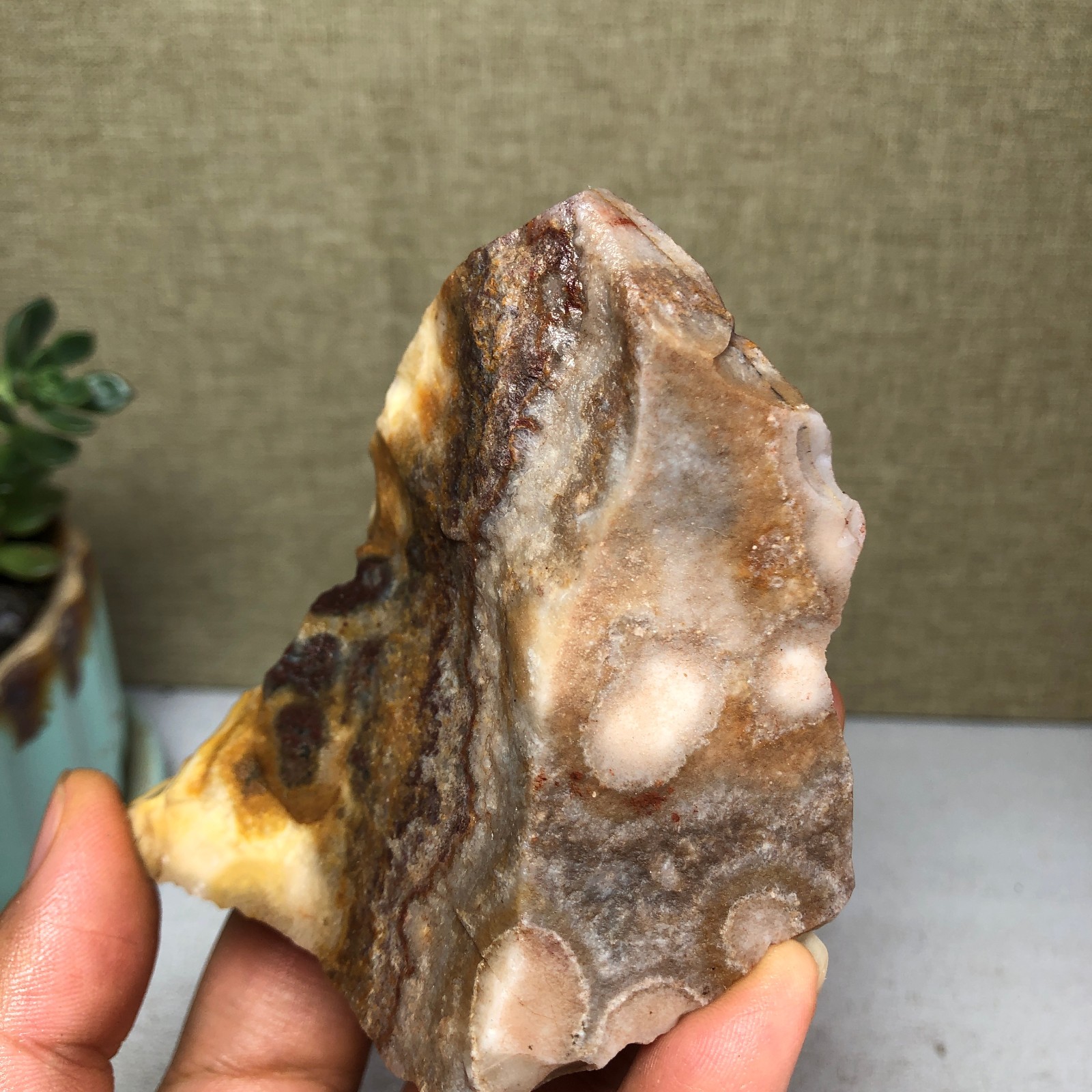 Natural crazy Mexican agate Crystal gemstone rough original Specimen 188g A5482