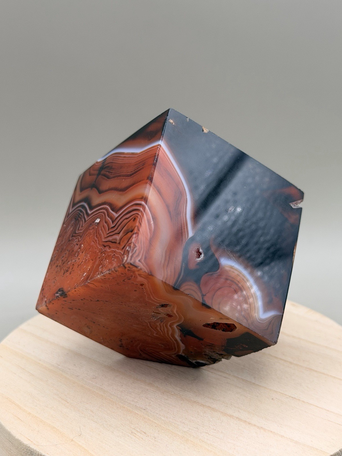 Sardonyx Freestanding Cube Natural Crystal Druzy Banded Reiki Chakra
