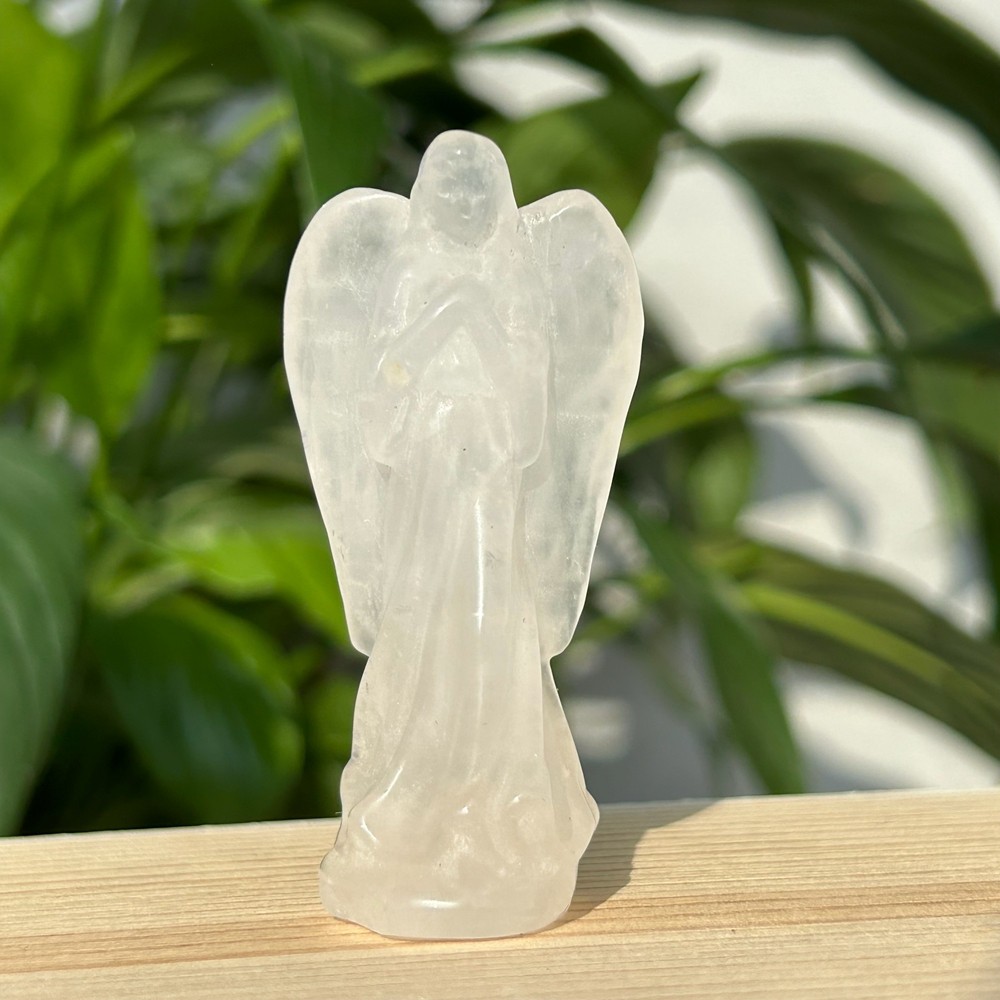 2.3″ Top Natural Clear Quartz Skull Carved Crystal Angel Skull Reiki Healing 1pc