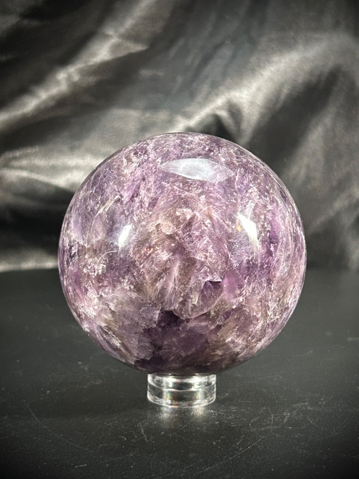 2.31″ Beautiful Amethyst Sphere With Acrylic Stand 9.9oz (282 grams)