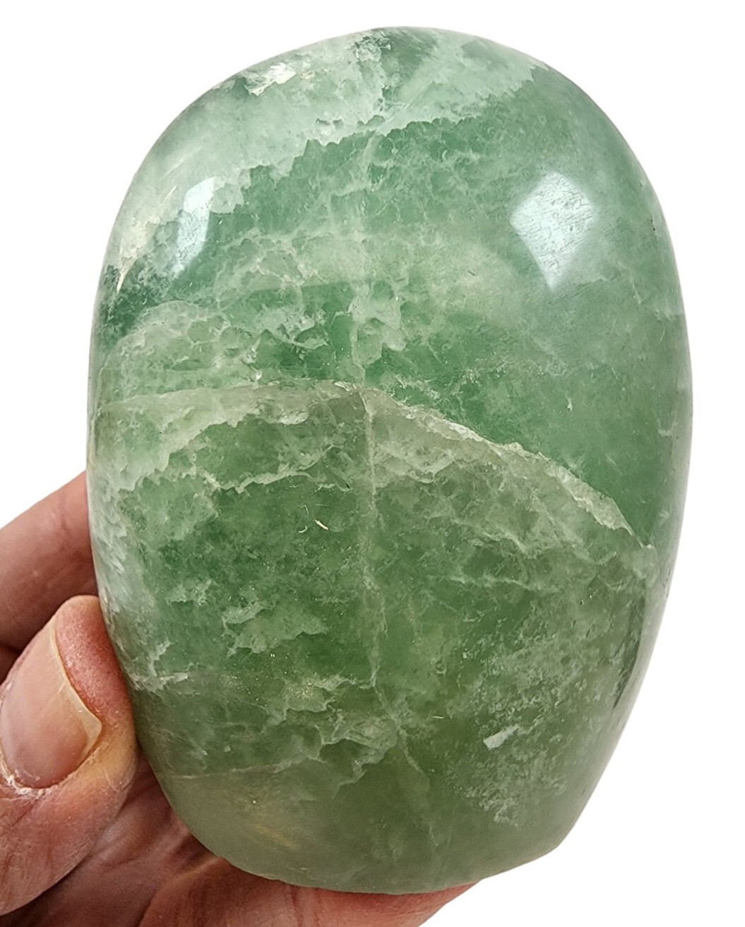 Green Fluorite Polished Freestand Madagascar 250 grams.
