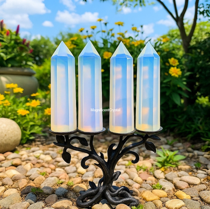 4PCS Opalite Stone Collection AAA Crystal Gemstones Tower Point Healing Decor