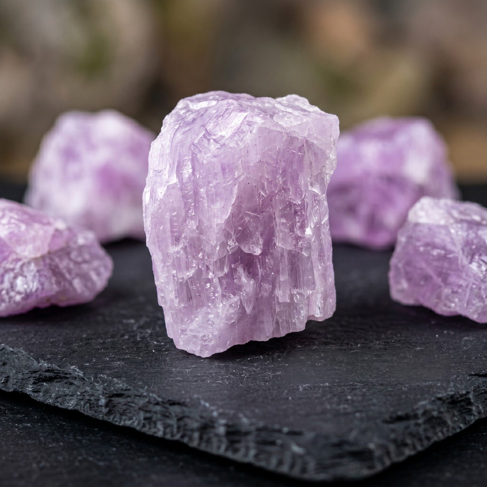 4PCS Premium Raw Kunzite Crystal Natural Pink Mineral Specimen Healing Stone