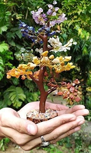 Good Luck 7 Chakra Prosperity Tree Crystal Gemstone Bonsai Feng Shui SMALL