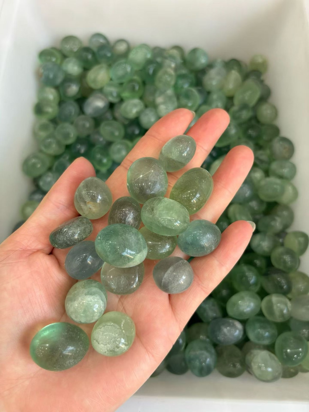Natural fluorite Rolling Stone, Landscape Decorative Raw Stones DIY 20-30mm