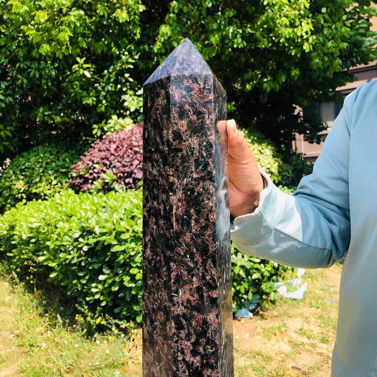 16.85LB Natural Fireworks Stone Obelisk Quartz Tower Crystal Wand Point Healing