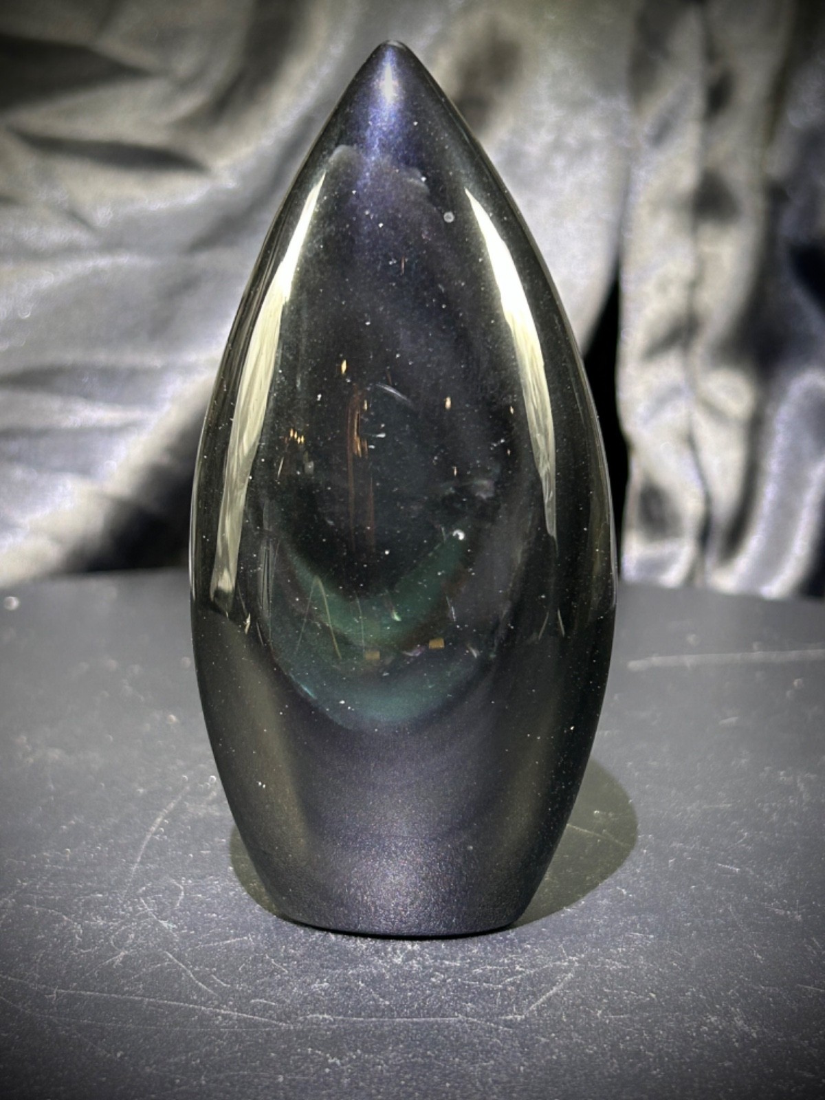 3.68″ Rainbow/Silver Obsidian Teardrop Freeform 4.8oz