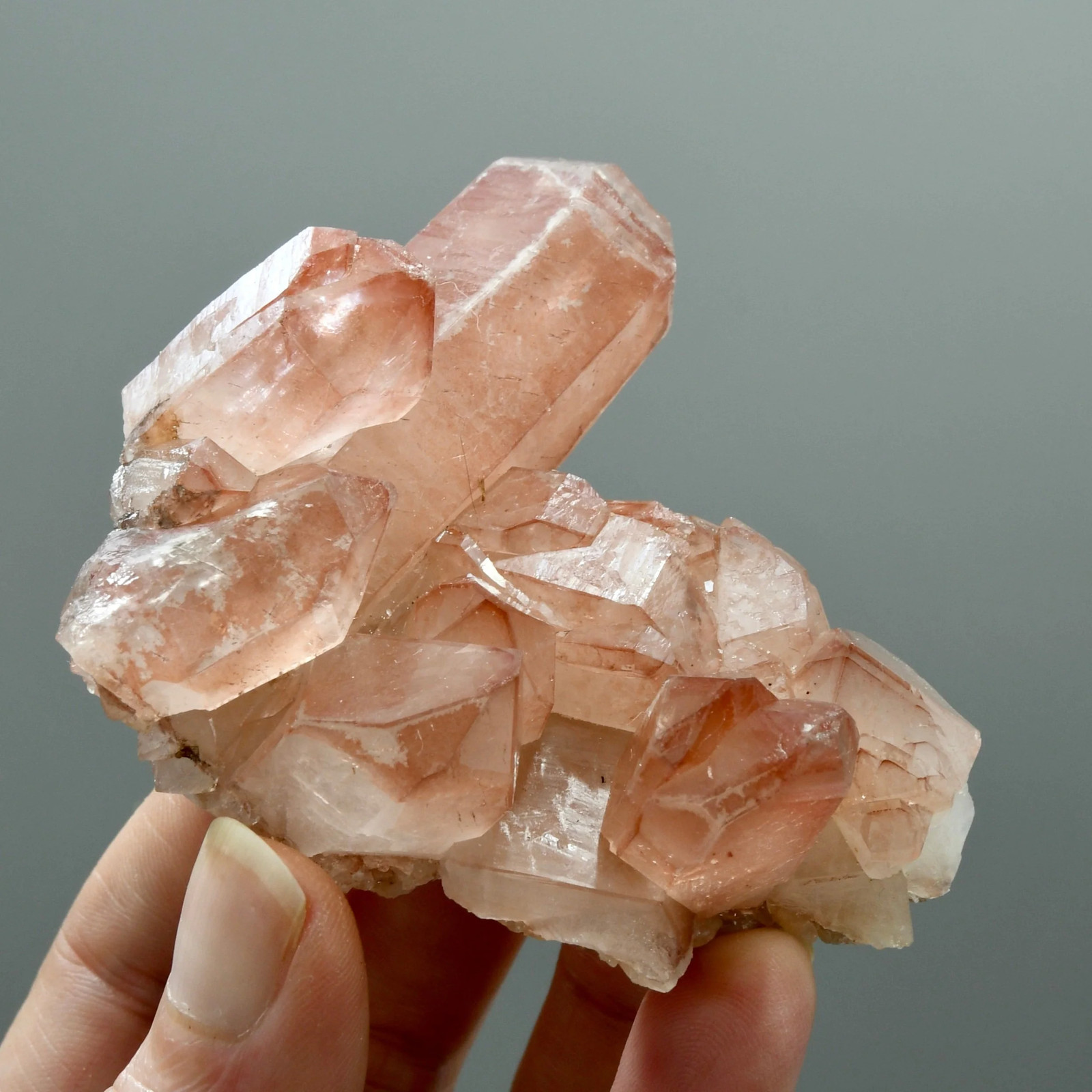 3in 127g ET Crown Tantric Twin Strawberry Pink Scarlet Temple Lemurian Quartz Cr