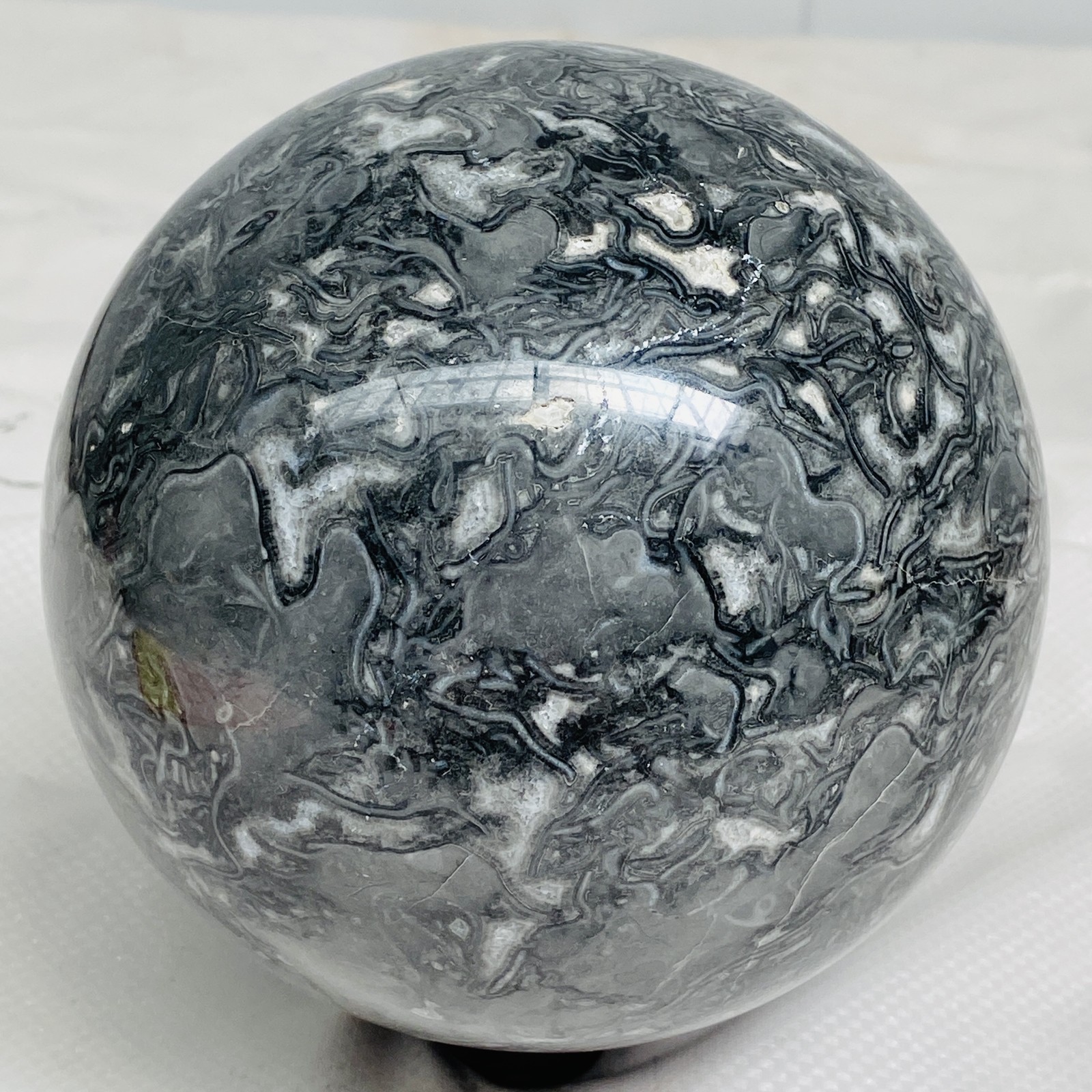 Natural Picasso Jasper Sphere Black Gray Crystal Ball Healing 3300G (7.27LB)