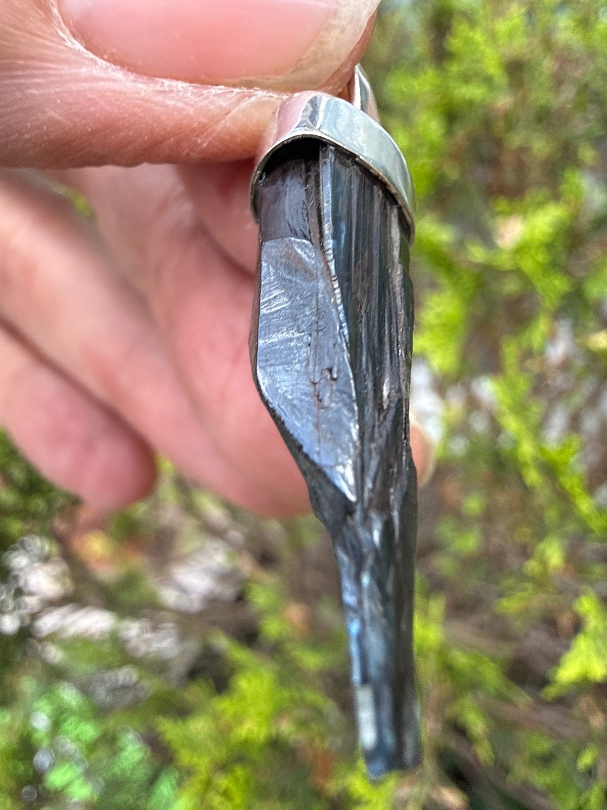 Vivianite Crystal Pendant silver 925 Raw anxiety healing natural awareness