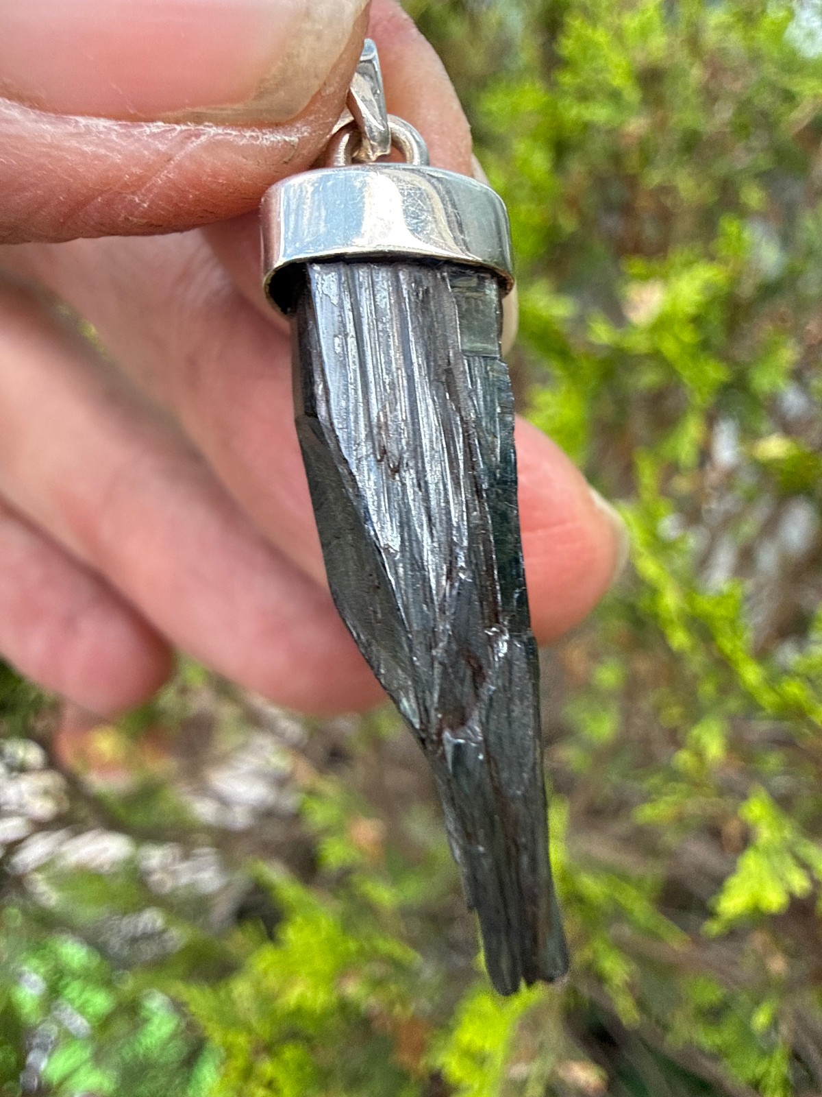 Vivianite Crystal Pendant silver 925 Raw anxiety healing natural awareness