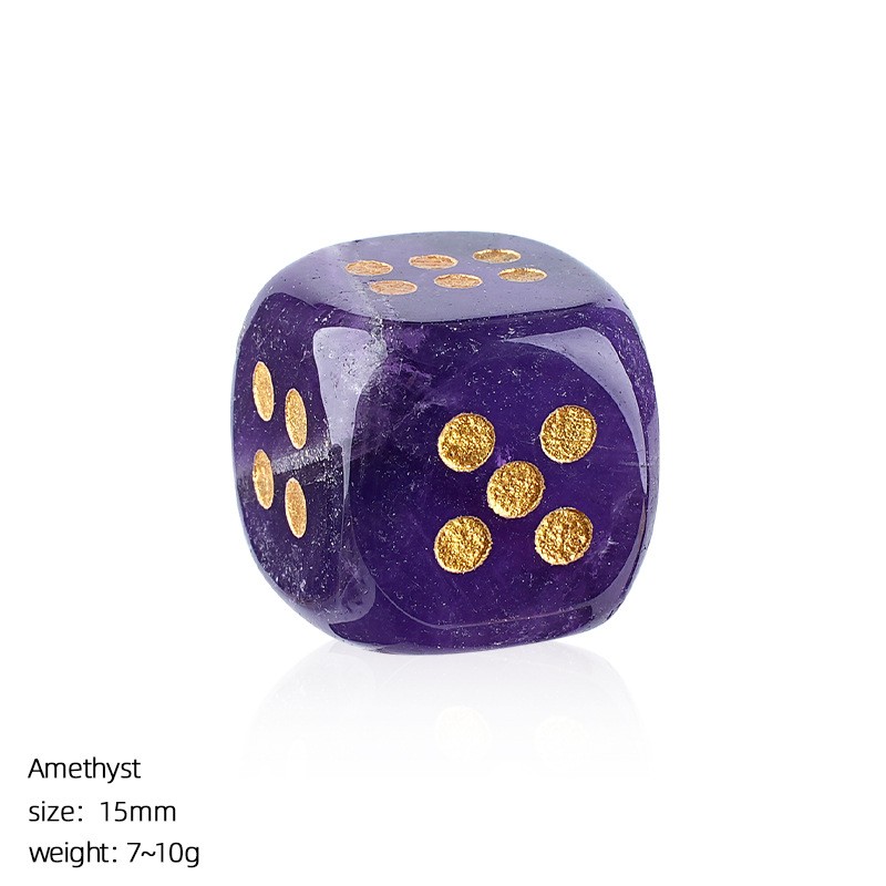 10pcs Mixed Natural Stone Gemstone Dice Table-Top Game Gift Hexahedral Cube