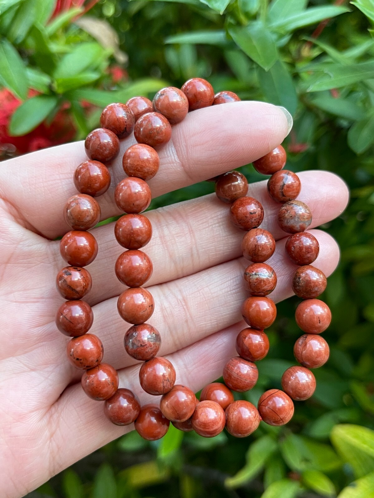 Grade A++ Red Jasper Crystal Bead Bracelet 8mm, Genuine Red Jasper Bracelet