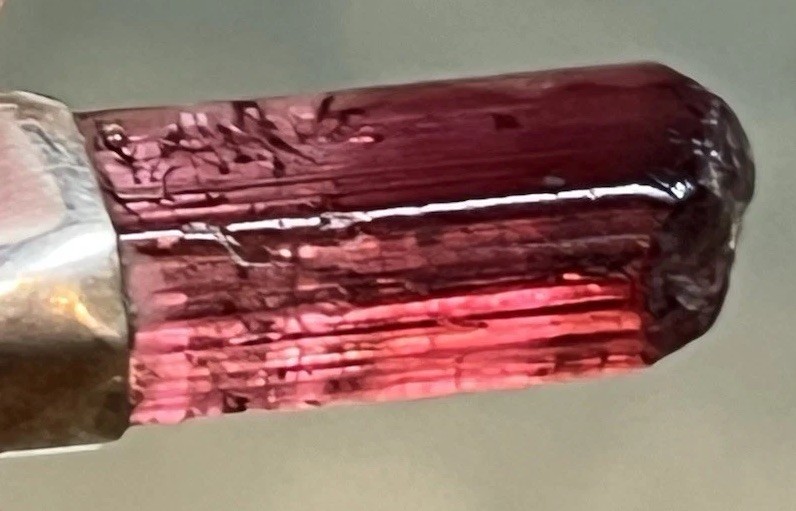 Natural Red Tourmaline Rubellite Crystal Specimen Sterling Pendant Necklace 3/4