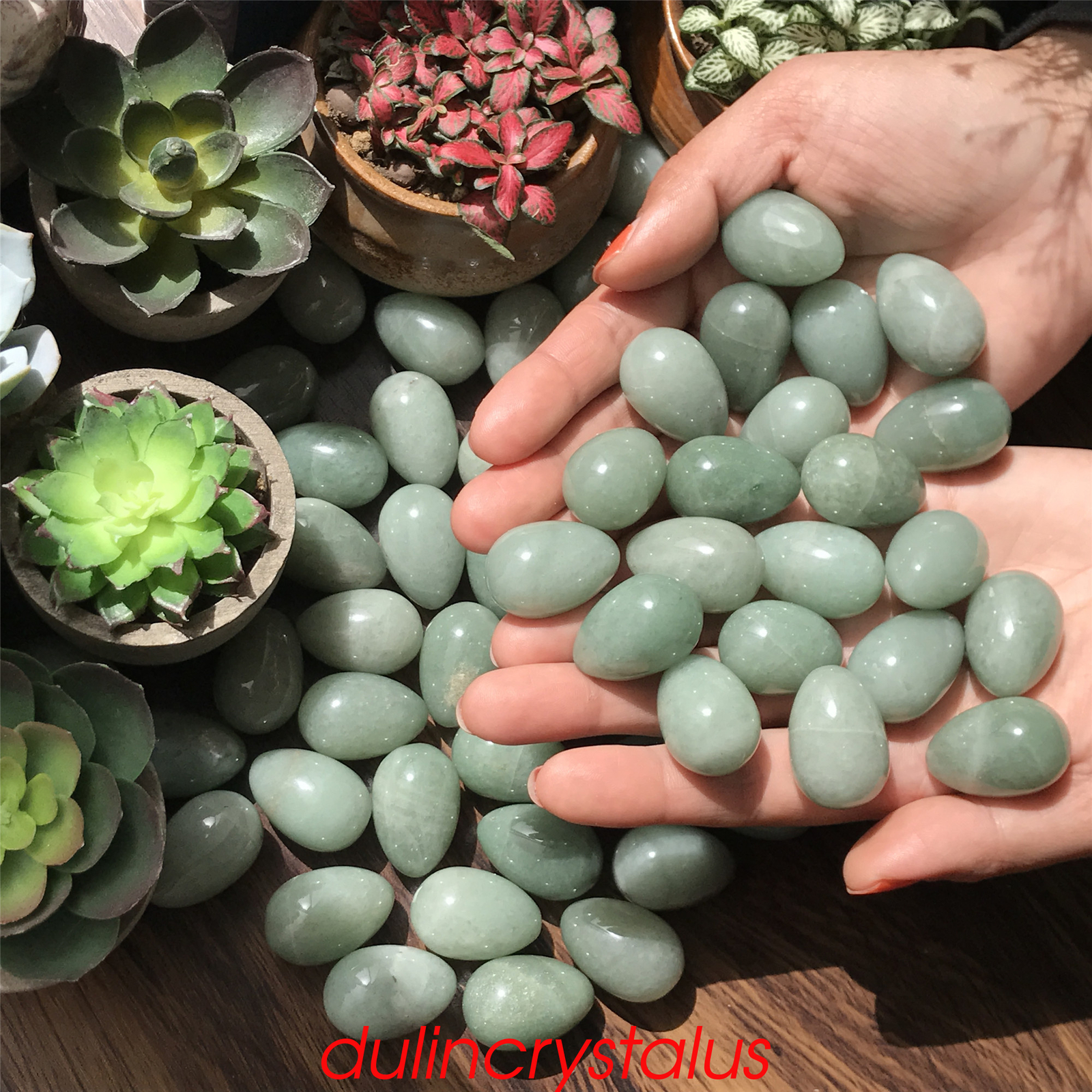 Natural aventurine eggs quartz crystal pendant mineral samples reiki 10pcs