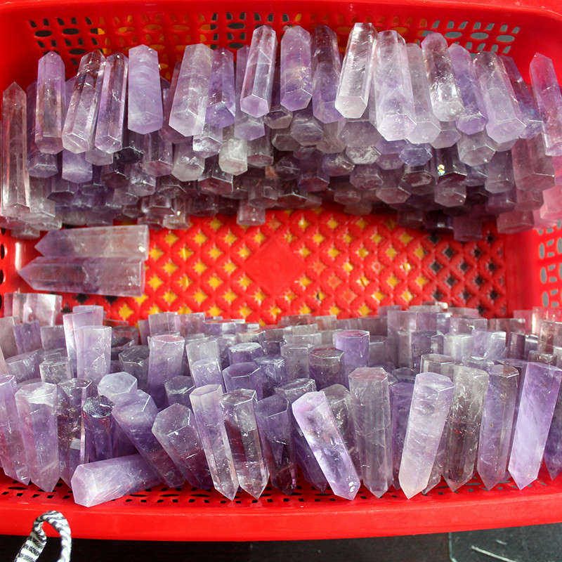 4-5cm Natural Brazilian Amethyst Quartz Crystal Point Wand Obelisk Energy Stone