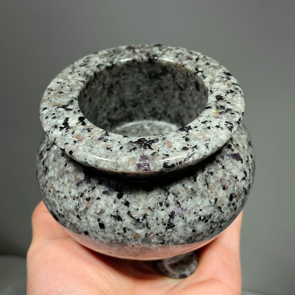 UV Reactive Yooperlite Cauldron | Large Ritual Offering Bowl | Gothic Altar Tool