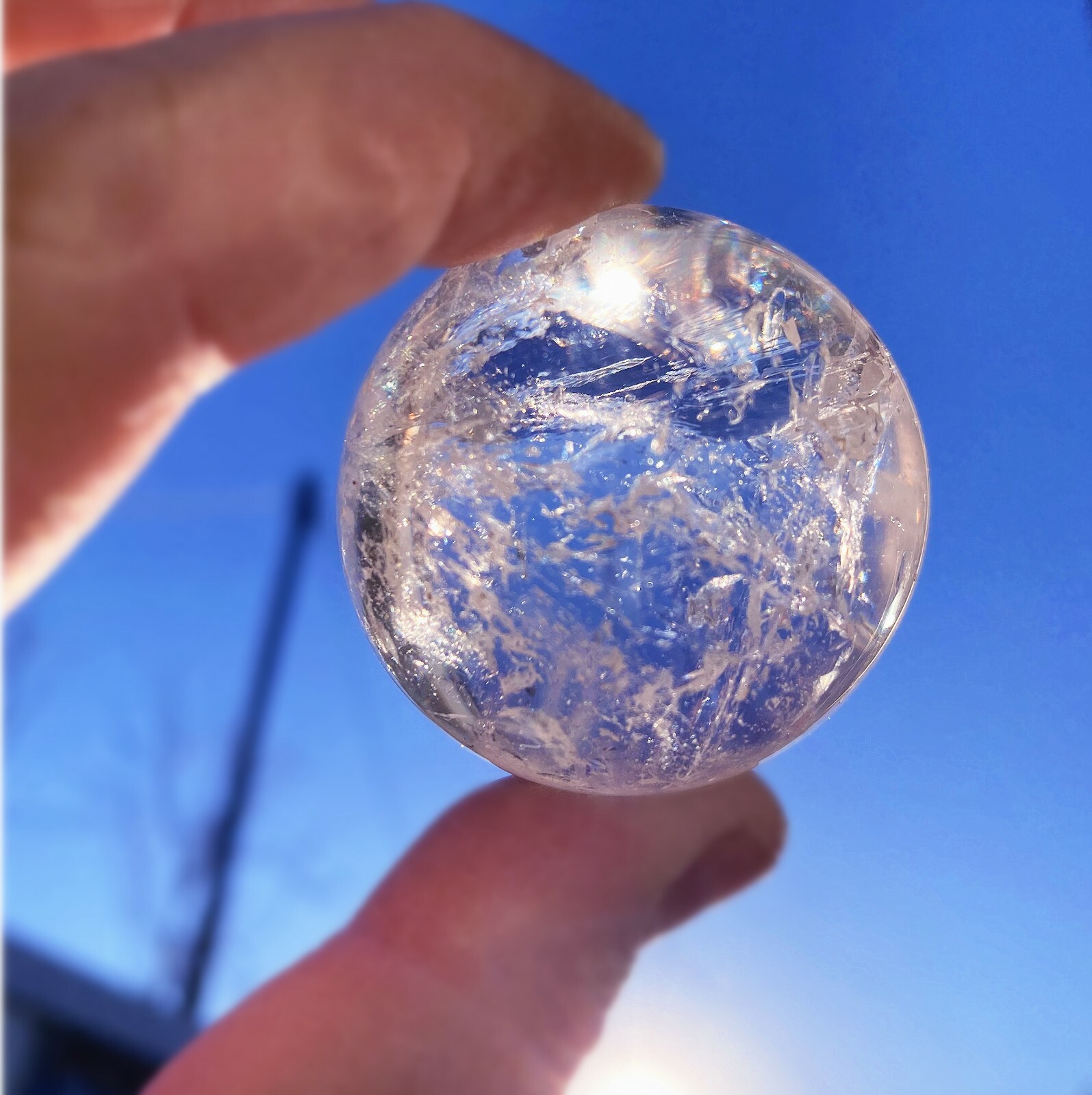 Natural White Clear Quartz Crystal Ball Polished Healing Sphere Home Decorations
