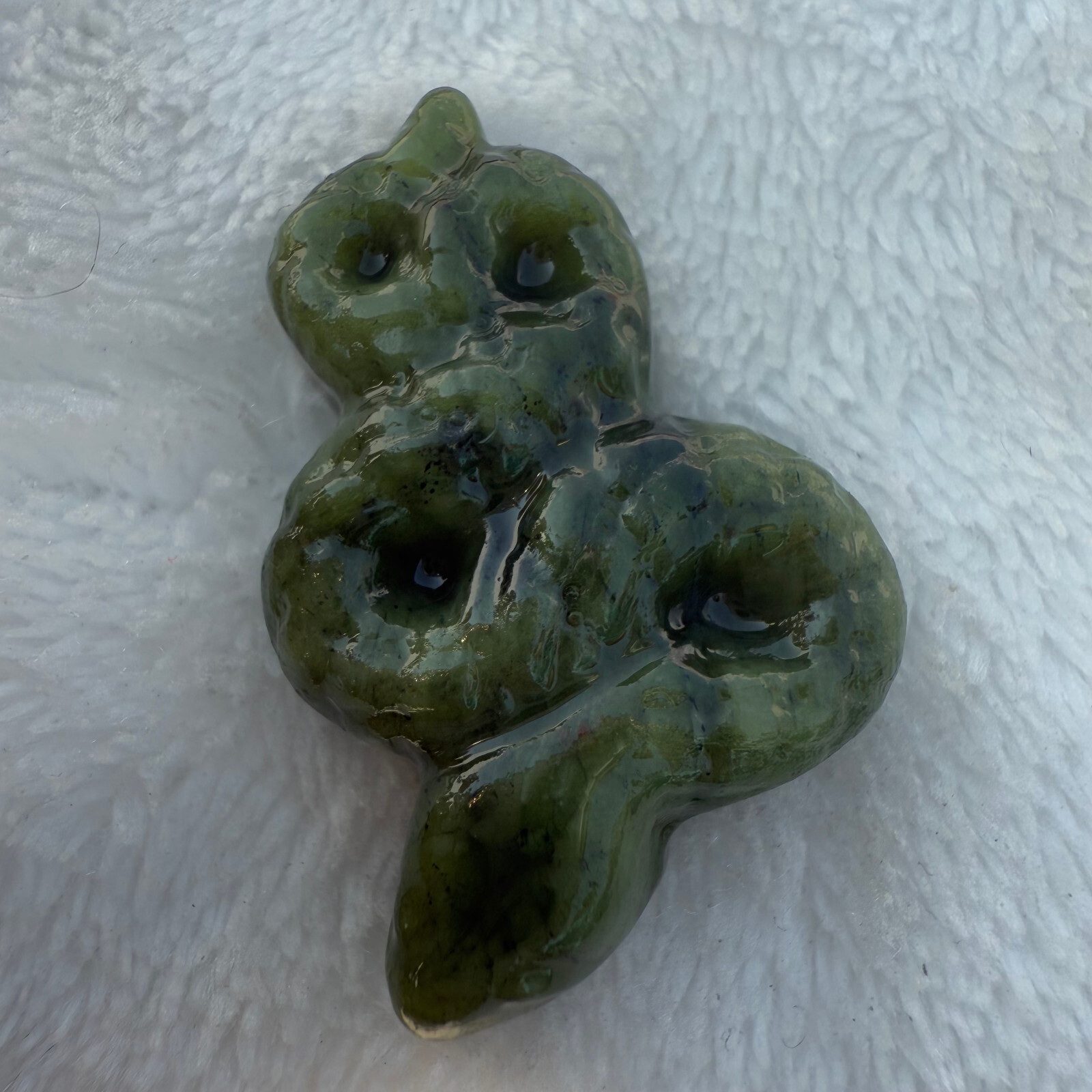 Natural Southern jade Quartz The snake Skull Hand Carved Crystal Healing 1pc