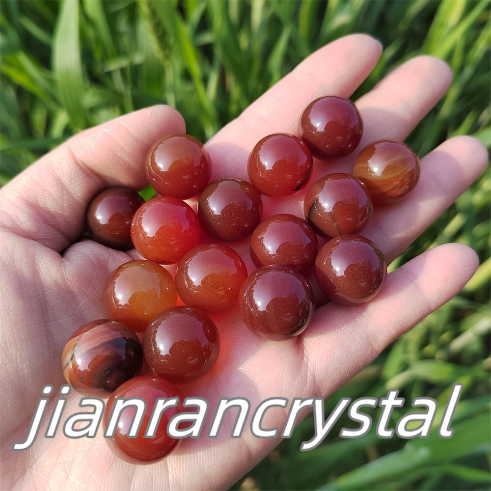 10pcs Natural Carnelian Quartz Sphere Crystal Ball Reiki Repair 15mm+