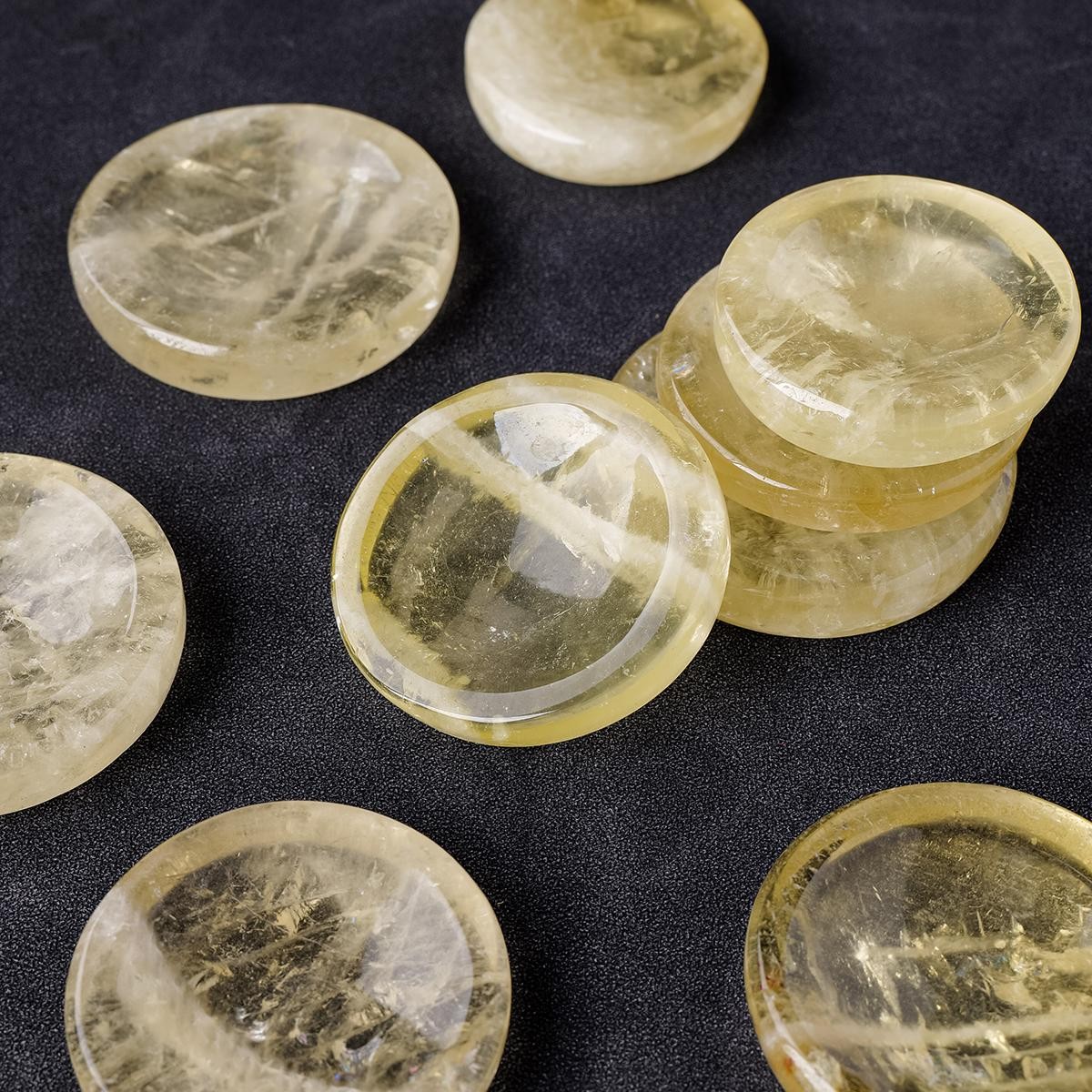 1pc Natural Citrine Crystal Gem Carved Bowl for Reiki Healing Home Decor