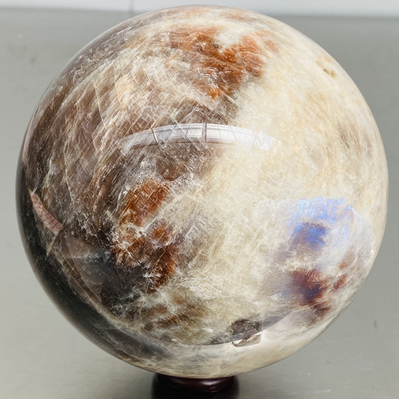 Natural Gray moonstone sphere quartz Crystal ball Healing 2900G (6.39LB)