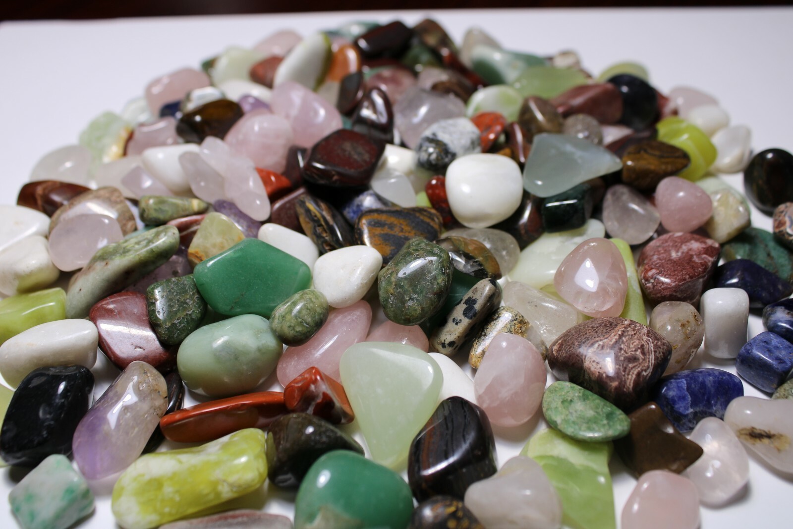 100-130 colorful Mixed Natural Assorted bulk tumbled Gem stone mix 1lb Lot