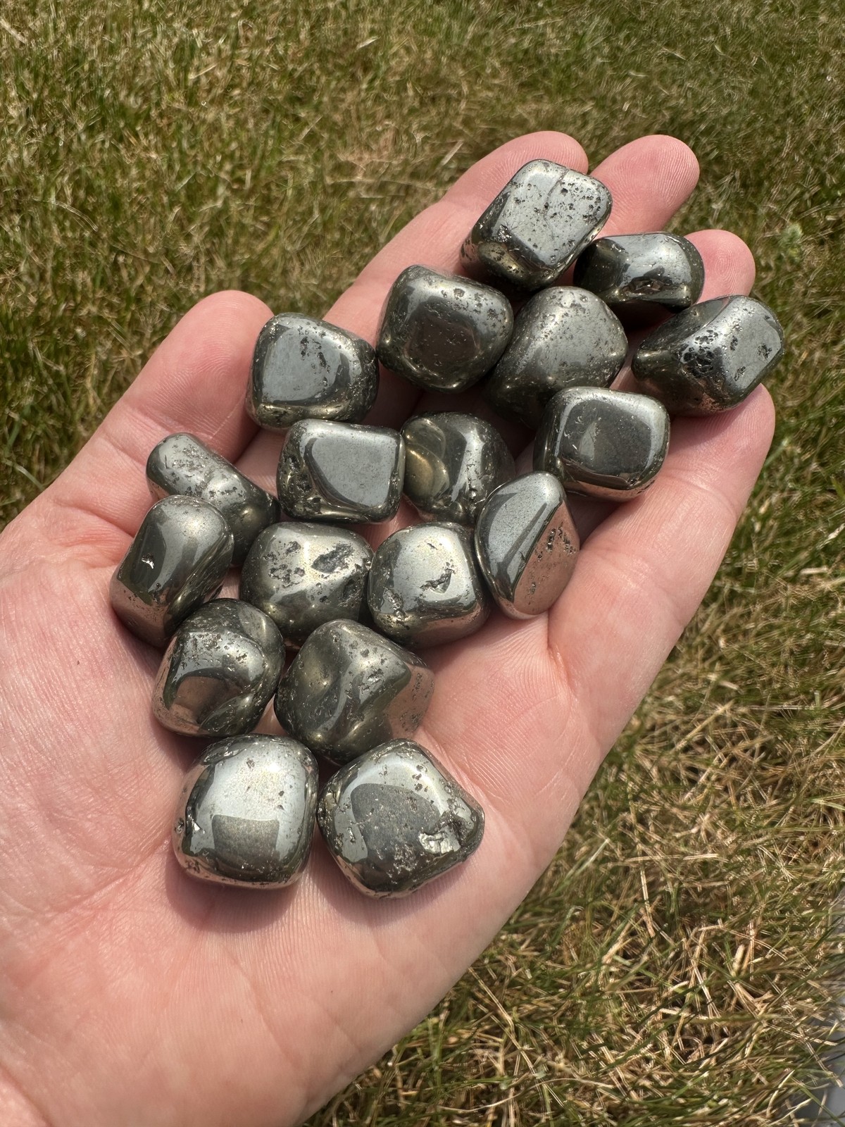Pyrite Tumbled Stone, Polished Natural Pyrite Stone from Spain